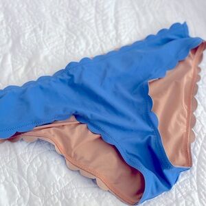 J.Crew Scalloped bikini bottom size medium. Worn very little, like new